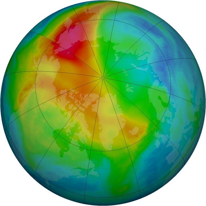 Arctic ozone map for 25 November 1979